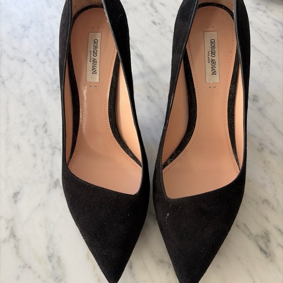 Giorgio Armani Shoes - Giorgio Armani Classic Black Suede Heels
